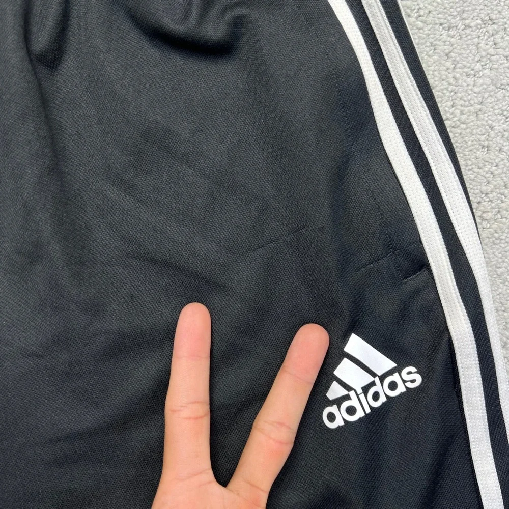 Adidas Tiro 19 Training Pants Mens L Black White Stripe Tapered Climacool Track